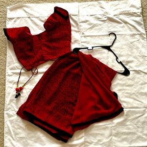 Dark red saree. Formal Indian/Pakistan wear.